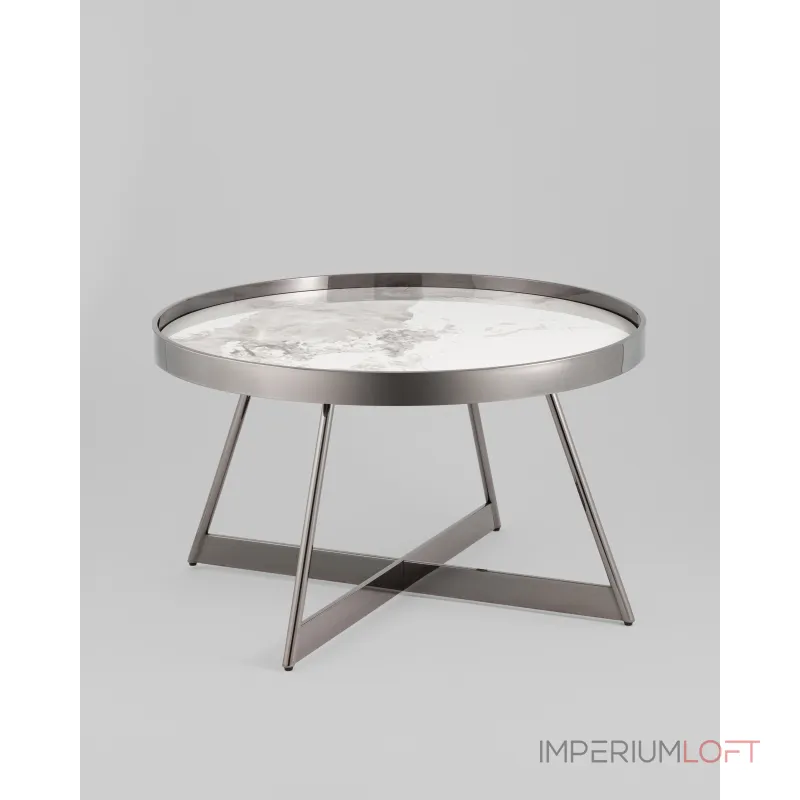 Журнальный столик Гера 80*80 см сталь тёмный хром Stool Group УТ000039405 от ImperiumLoft