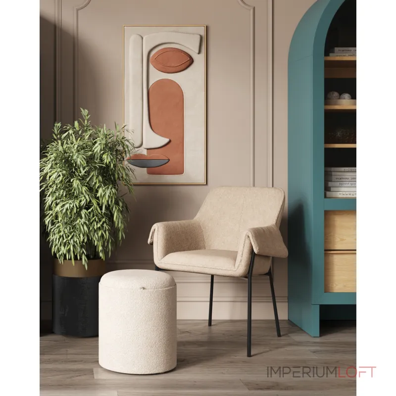 Пуф-столик с ящиком Хюгге S букле бежевый Stool Group УТ000038725 от ImperiumLoft Пуф-столик с ящиком Хюгге S букле бежевый Stool Group УТ000038725 от ImperiumLoft