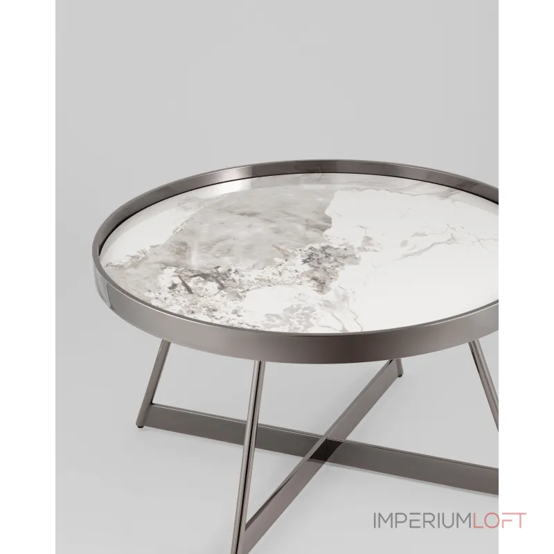 Журнальный столик Гера 80*80 см сталь тёмный хром Stool Group УТ000039405 от ImperiumLoft