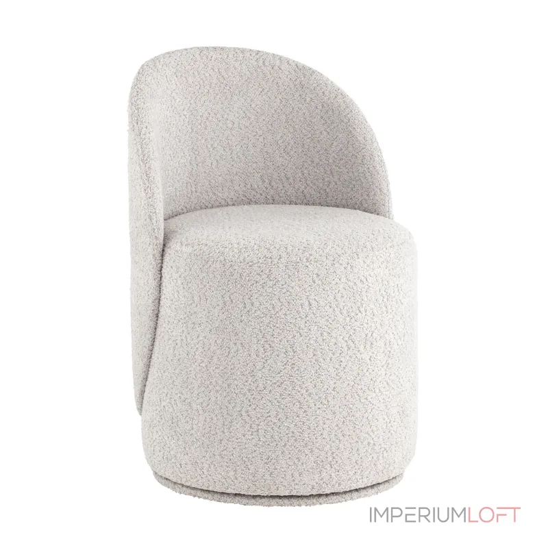 Пуф Loreen вращающийся букле светло-серый Stool Group УТ000039106 от ImperiumLoft