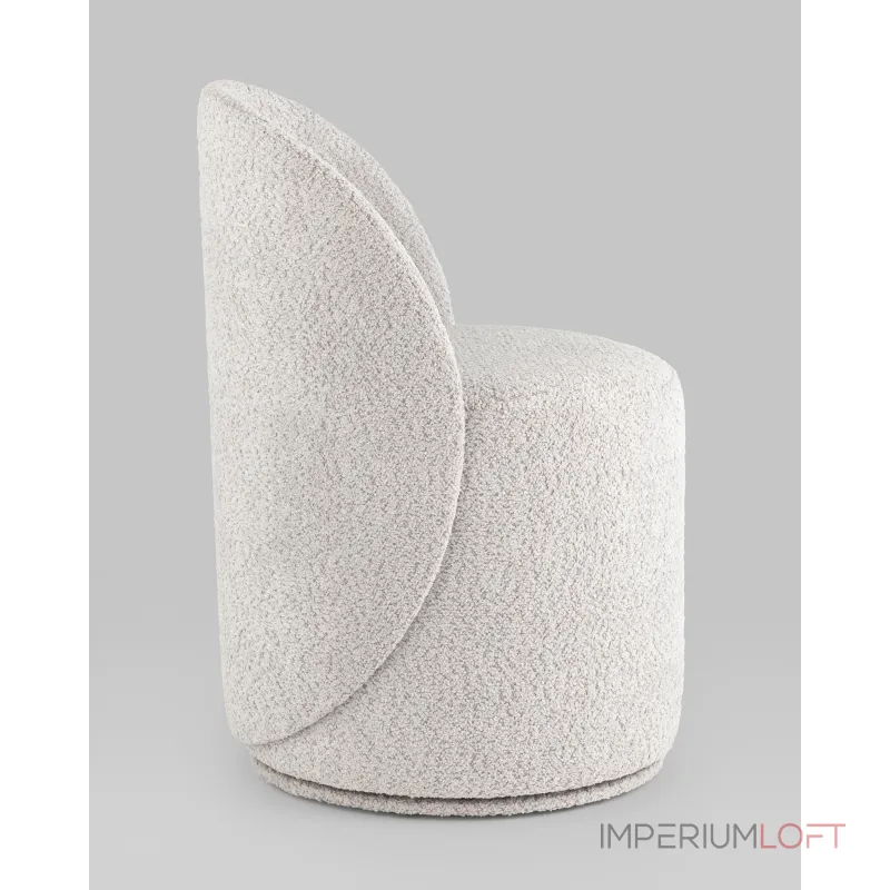 Пуф Loreen вращающийся букле светло-серый Stool Group УТ000039106 от ImperiumLoft