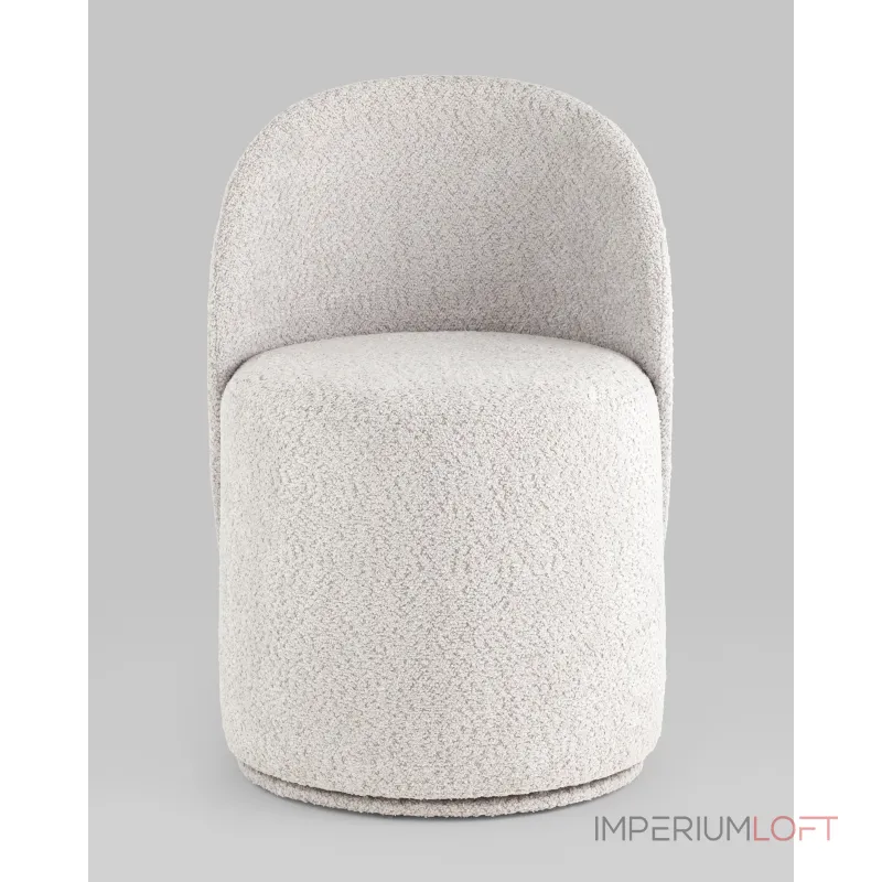 Пуф Loreen вращающийся букле светло-серый Stool Group УТ000039106 от ImperiumLoft