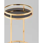 Журнальный столик Гестия 41*60см стекло черное сталь золото Stool Group УТ000039402 от ImperiumLoft