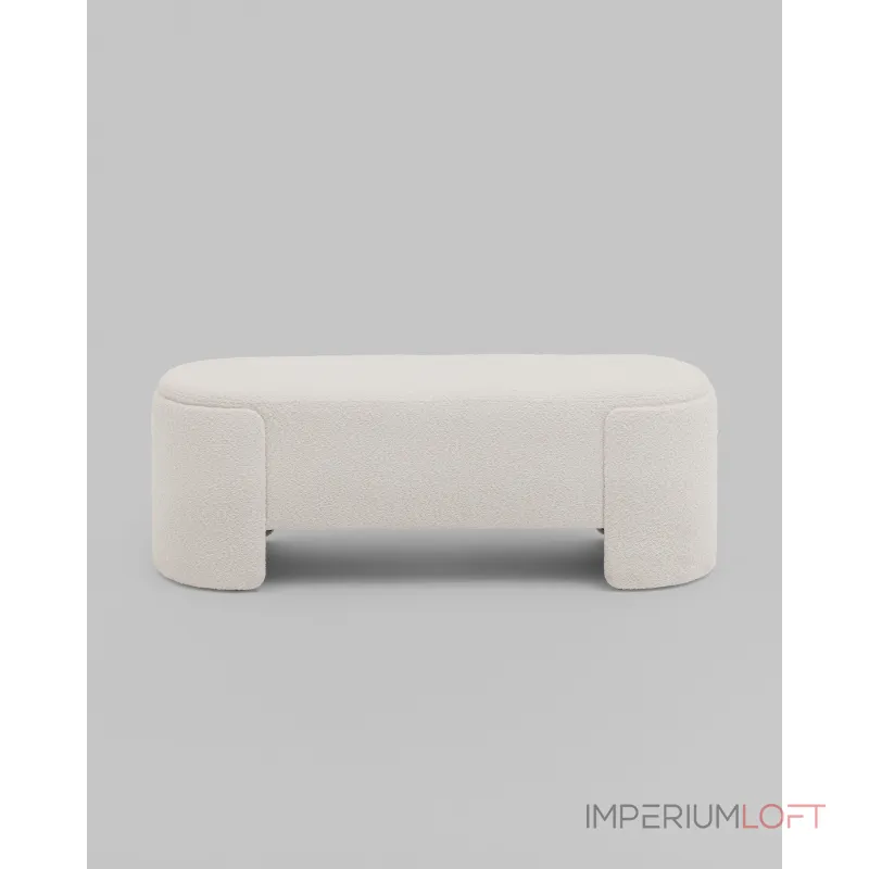 Банкетка Taks букле белый Stool Group УТ000039115 от ImperiumLoft