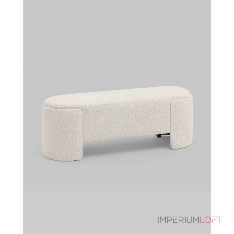 Банкетка Taks букле белый Stool Group УТ000039115 от ImperiumLoft