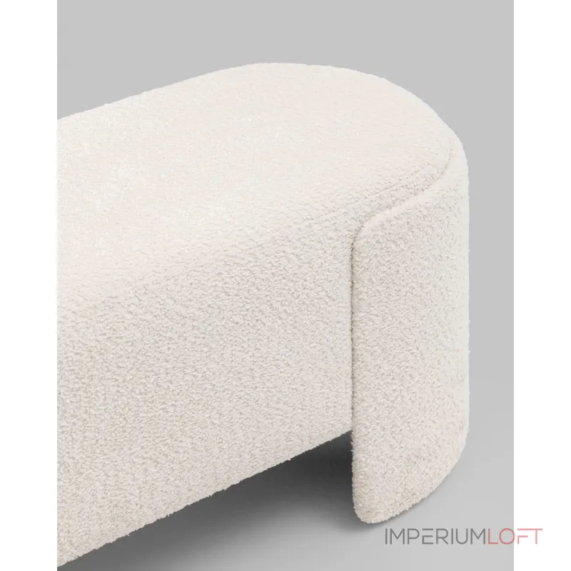 Банкетка Taks букле белый Stool Group УТ000039115 от ImperiumLoft