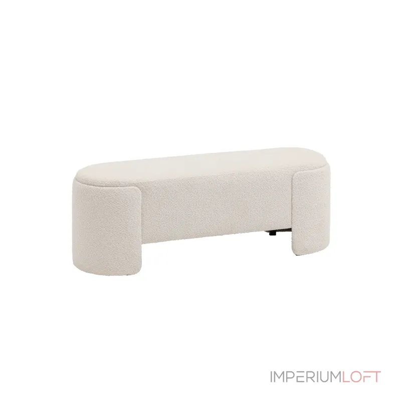 Банкетка Taks букле белый Stool Group УТ000039115 от ImperiumLoft