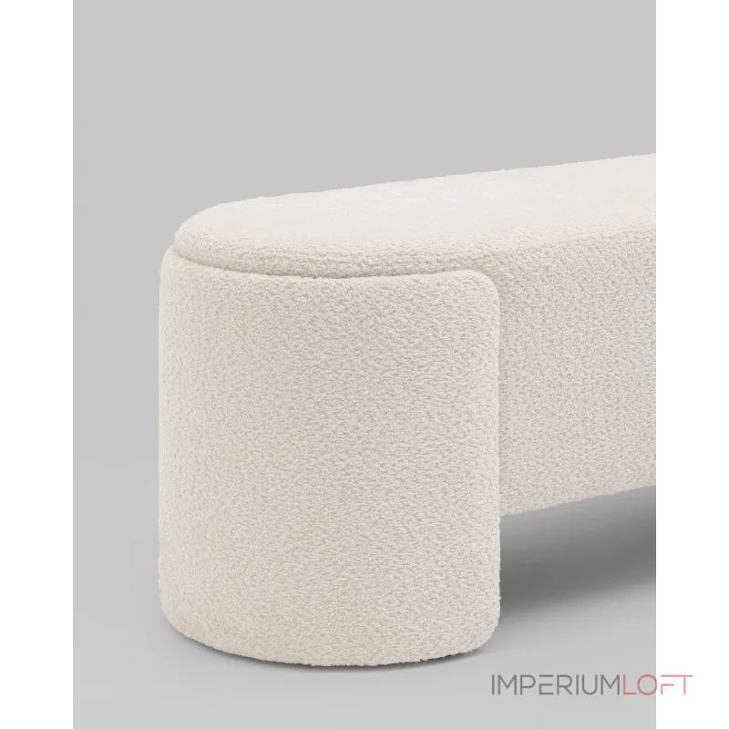 Банкетка Taks букле белый Stool Group УТ000039115 от ImperiumLoft