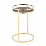 Журнальный столик Гестия 41*60см стекло черное сталь золото Stool Group УТ000039402 от ImperiumLoft