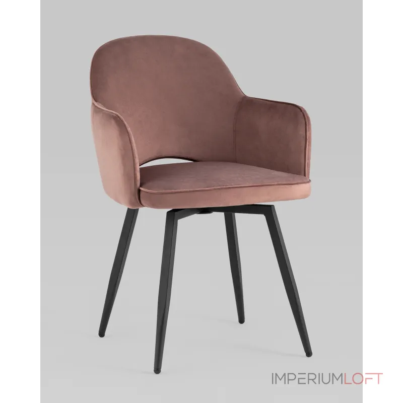 Стул Венера вращающийся велюр пыльно-розовый Stool Group УТ000037253 от ImperiumLoft