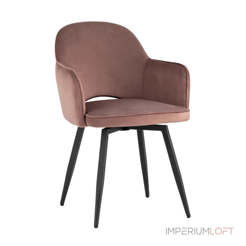 Стул Венера вращающийся велюр пыльно-розовый Stool Group УТ000037253 от ImperiumLoft