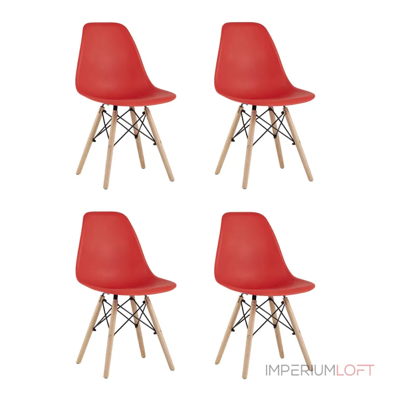 Стул Eames Style DSW красный x4 (разборный каркас) Stool Group УТ000037607 от ImperiumLoft Стул Eames Style DSW красный x4 (разборный каркас) Stool Group УТ000037607 от ImperiumLoft