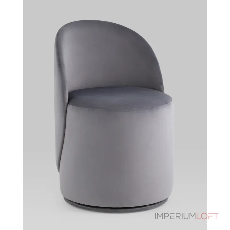 Пуф Loreen вращающийся велюр серый Stool Group УТ000039108 от ImperiumLoft