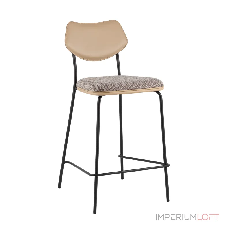 Стул полубарный Casey серо-коричневый с бежевой экокожей Stool Group УТ000039576 от ImperiumLoft Стул полубарный Casey серо-коричневый с бежевой экокожей Stool Group УТ000039576 от ImperiumLoft