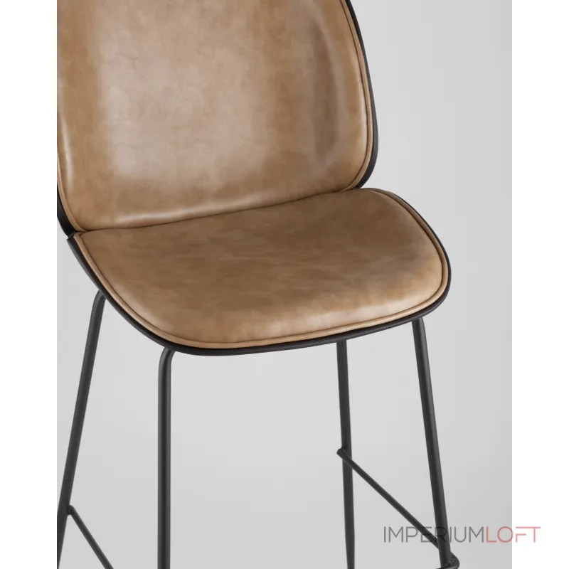 Стул барный Beetle PU со спинкой бежевый 2 шт Stool Group УТ000038315 от ImperiumLoft