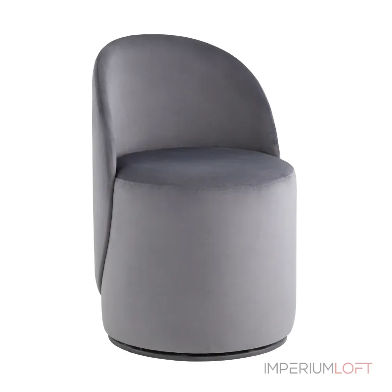 Пуф Loreen вращающийся велюр серый Stool Group УТ000039108 от ImperiumLoft