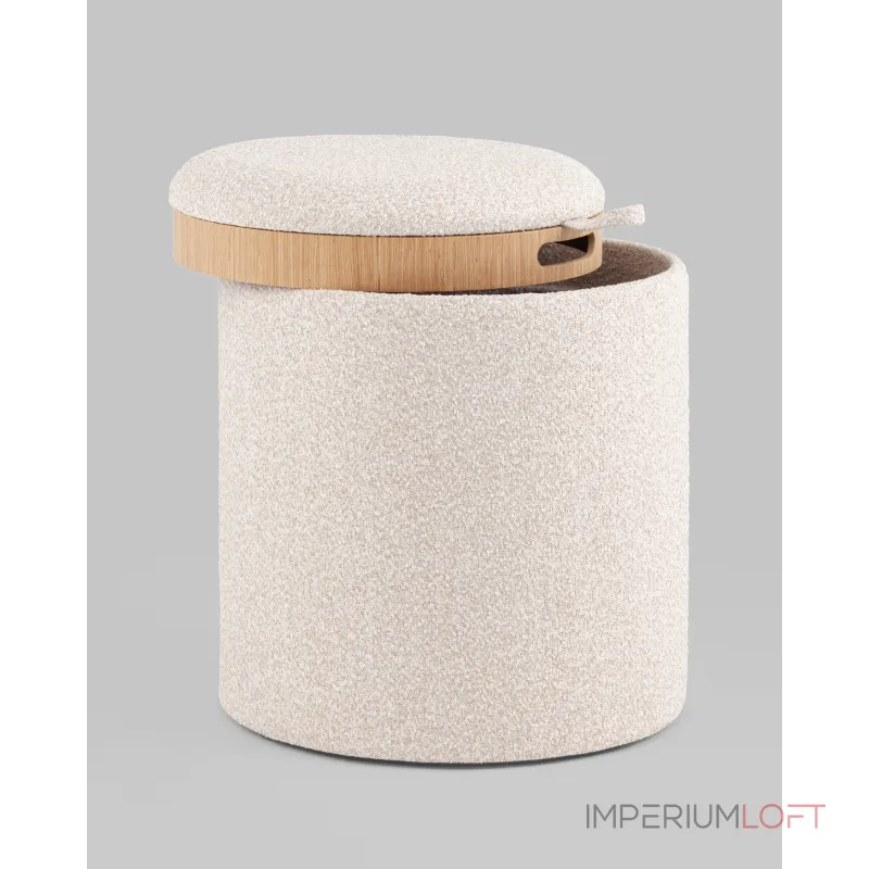 Пуф-столик с ящиком Хюгге XS букле бежевый Stool Group УТ000038726 от ImperiumLoft