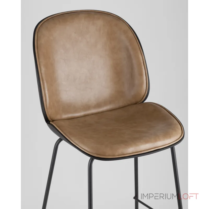 Стул барный Beetle PU со спинкой бежевый 2 шт Stool Group УТ000038315 от ImperiumLoft