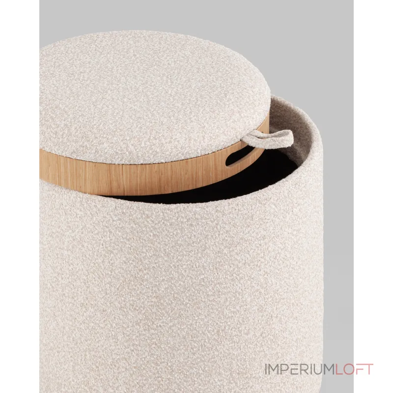 Пуф-столик с ящиком Хюгге XS букле бежевый Stool Group УТ000038726 от ImperiumLoft