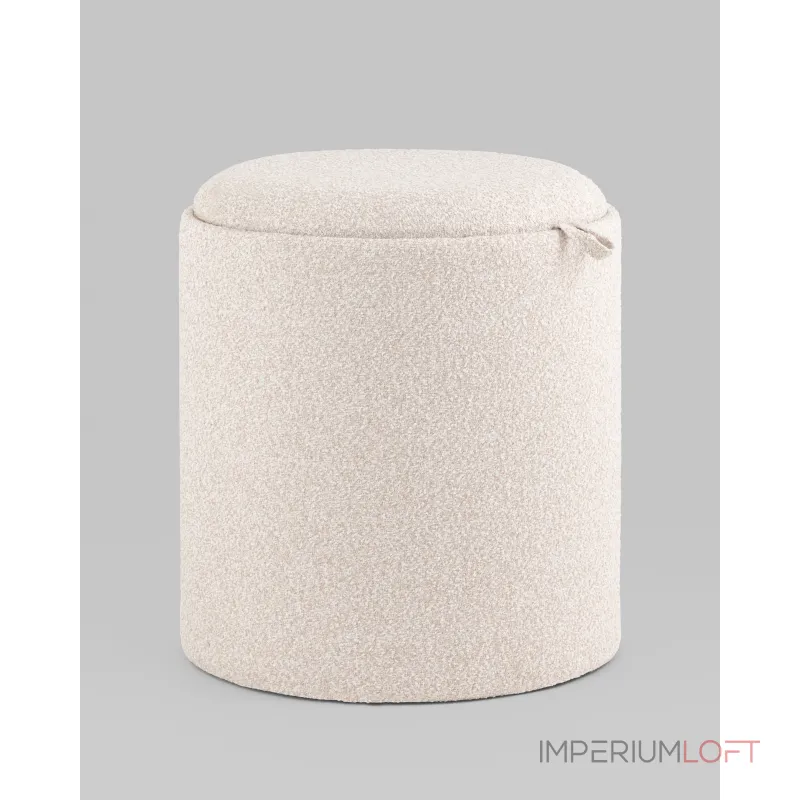 Пуф-столик с ящиком Хюгге XS букле бежевый Stool Group УТ000038726 от ImperiumLoft
