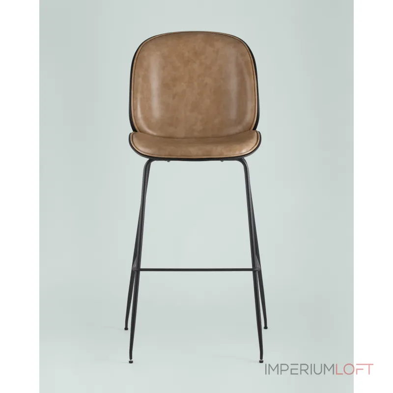 Стул барный Beetle PU со спинкой бежевый 2 шт Stool Group УТ000038315 от ImperiumLoft