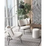 Кресло District Lounge букле белый Stool Group УТ000039109 от ImperiumLoft