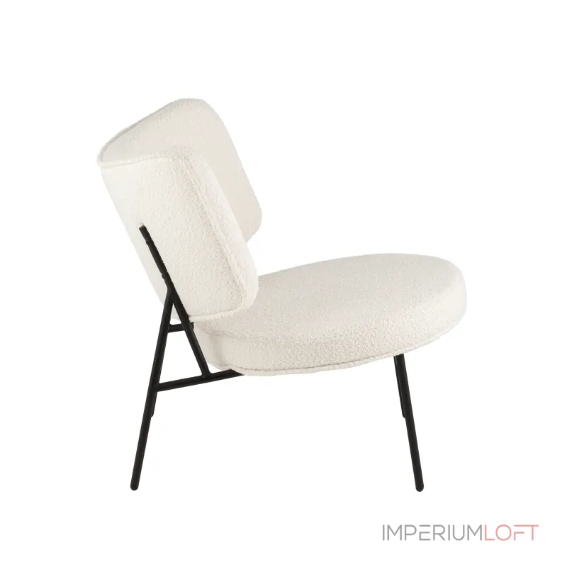 Кресло District Lounge букле белый Stool Group УТ000039109 от ImperiumLoft