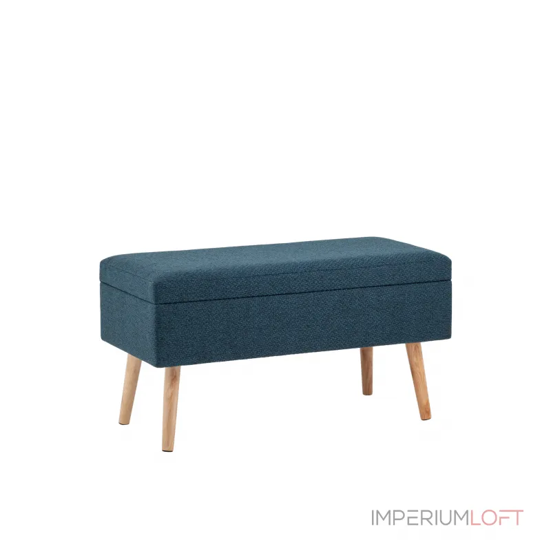 Банкетка Сторми с ящиком темно-синий Stool Group УТ000039386 от ImperiumLoft