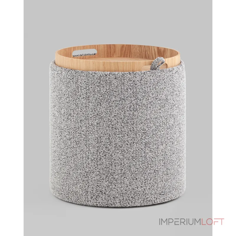 Пуф-столик с ящиком Хюгге XS букле серый Stool Group УТ000038728 от ImperiumLoft