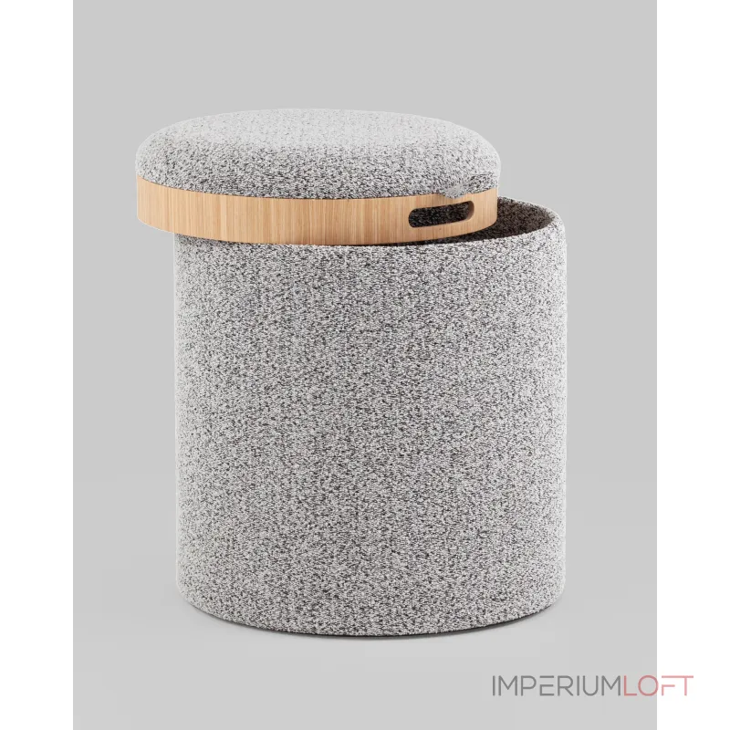 Пуф-столик с ящиком Хюгге XS букле серый Stool Group УТ000038728 от ImperiumLoft