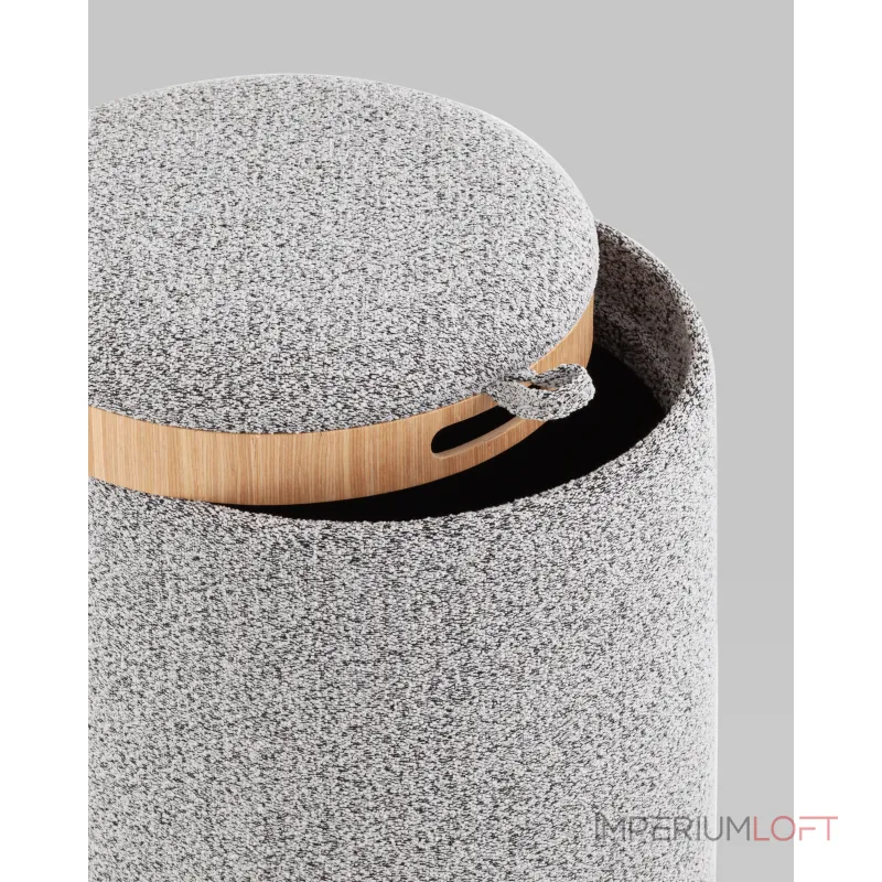 Пуф-столик с ящиком Хюгге XS букле серый Stool Group УТ000038728 от ImperiumLoft