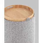 Пуф-столик с ящиком Хюгге XS букле серый Stool Group УТ000038728 от ImperiumLoft