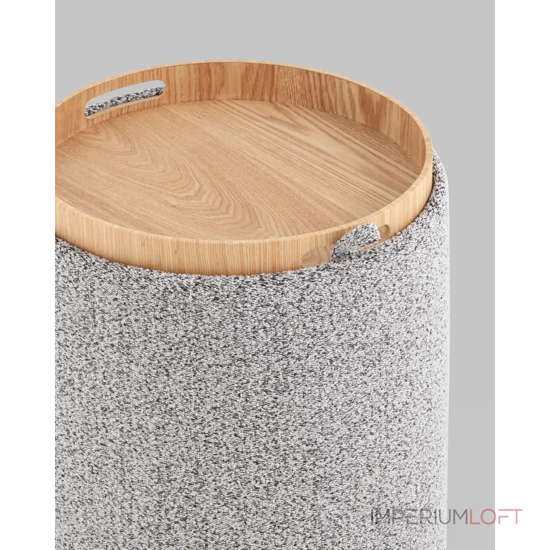 Пуф-столик с ящиком Хюгге XS букле серый Stool Group УТ000038728 от ImperiumLoft