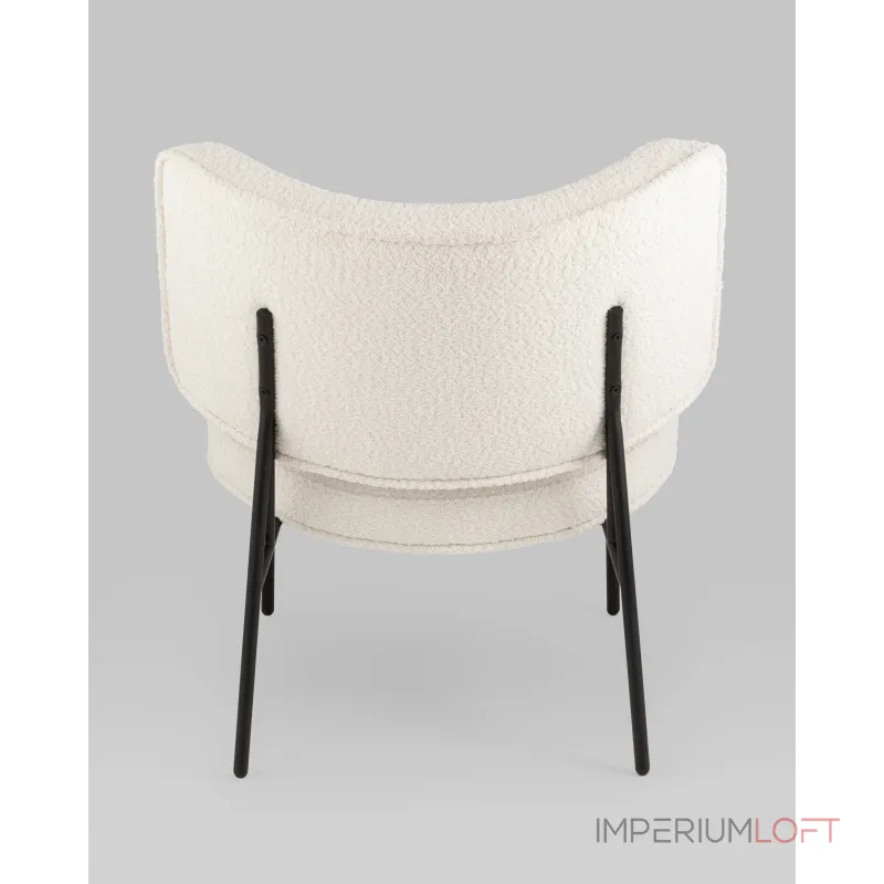 Кресло District Lounge букле белый Stool Group УТ000039109 от ImperiumLoft