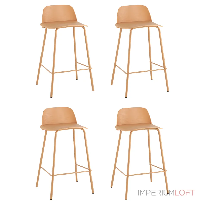 Стул полубарный Mist желтый 4 шт Stool Group УТ000038438 от ImperiumLoft