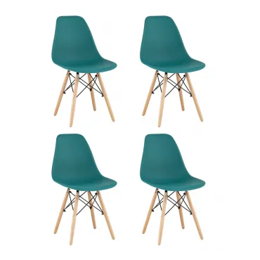 Стул Eames Style DSW темно-бирюзовый x4 (разборный каркас) Stool Group УТ000037611 Стул Eames Style DSW темно-бирюзовый x4 (разборный каркас) Stool Group УТ000037611