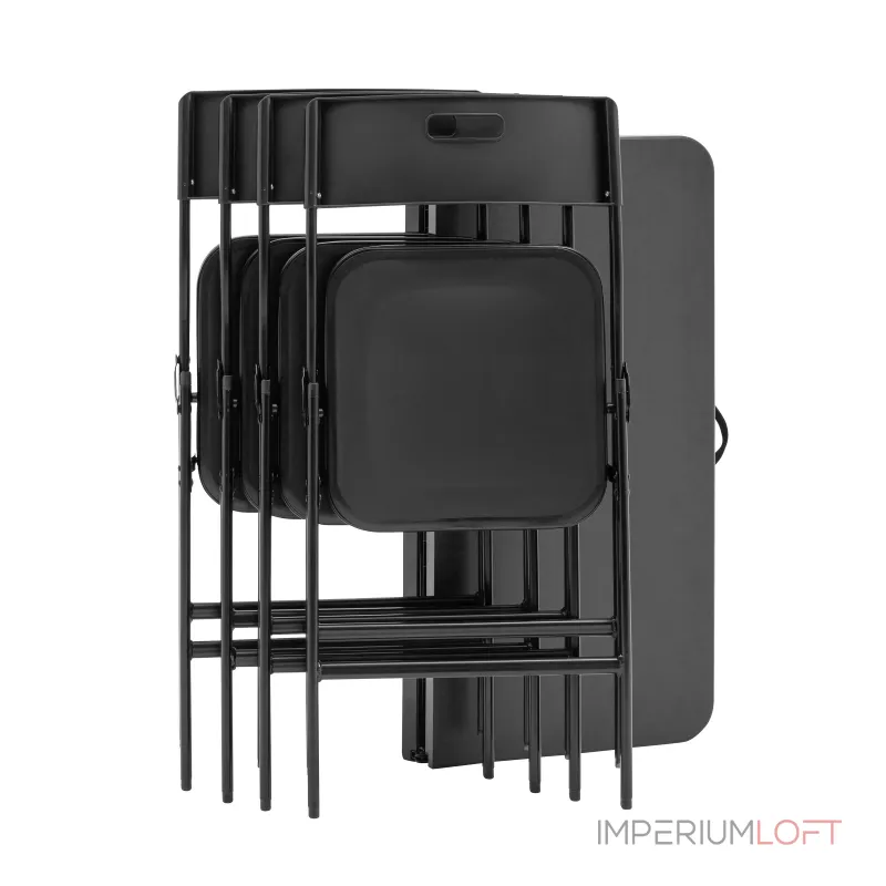 Комплект раскладного стола и стульев Stool Group Кейт YX-ZFP86 black от ImperiumLoft Комплект раскладного стола и стульев Stool Group Кейт YX-ZFP86 black от ImperiumLoft