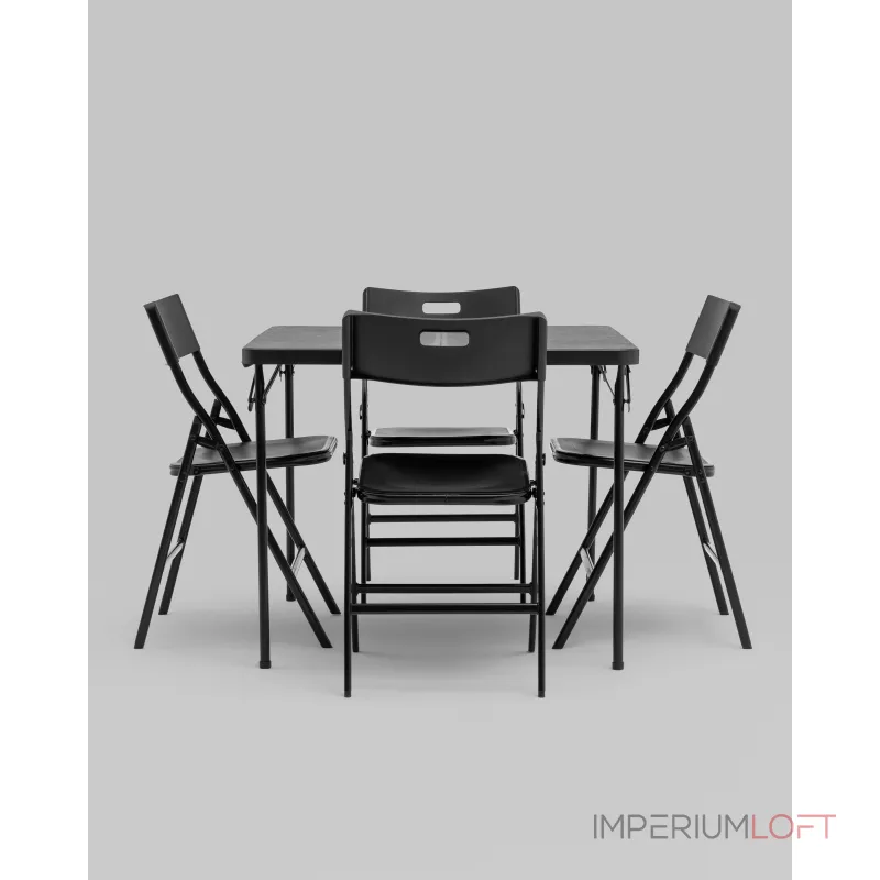 Комплект раскладного стола и стульев Stool Group Кейт YX-ZFP86 black от ImperiumLoft Комплект раскладного стола и стульев Stool Group Кейт YX-ZFP86 black от ImperiumLoft