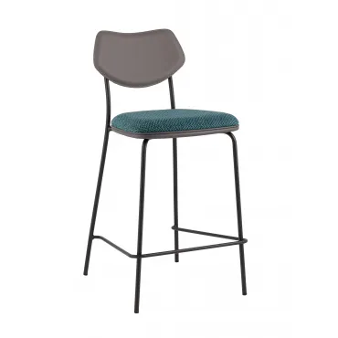 Стул полубарный Casey темно-бирюзовый с серой экокожей Stool Group УТ000039578