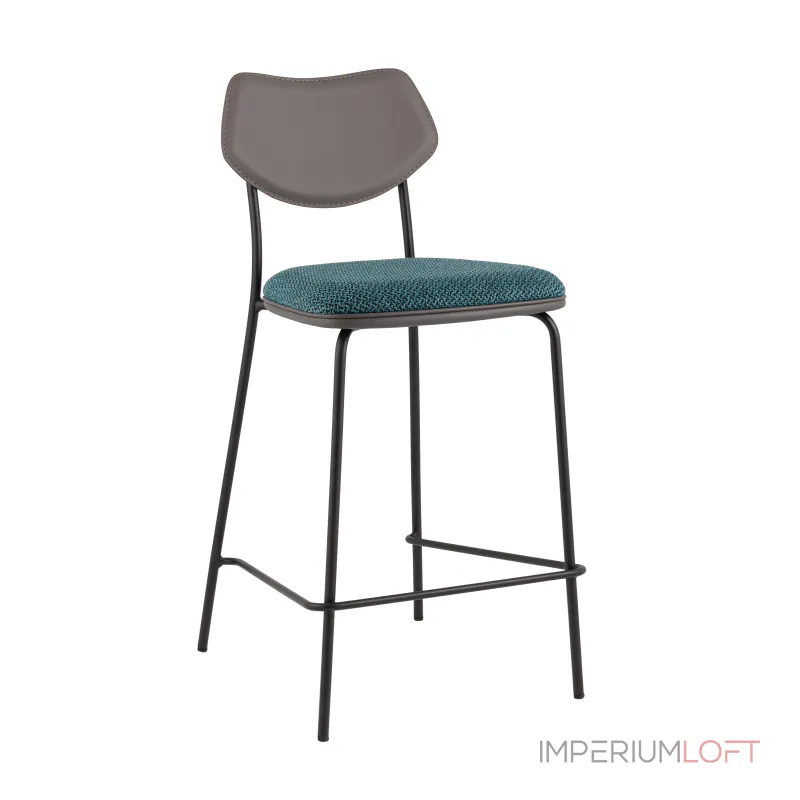 Стул полубарный Casey темно-бирюзовый с серой экокожей Stool Group УТ000039578 от ImperiumLoft