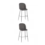 Стул барный Beetle PU со спинкой серый 2 шт Stool Group УТ000038313 от ImperiumLoft