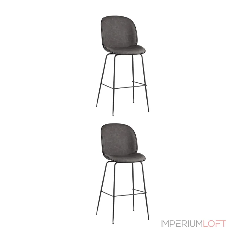 Стул барный Beetle PU со спинкой серый 2 шт Stool Group УТ000038313 от ImperiumLoft Стул барный Beetle PU со спинкой серый 2 шт Stool Group УТ000038313 от ImperiumLoft