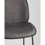 Стул барный Beetle PU со спинкой серый 2 шт Stool Group УТ000038313 от ImperiumLoft