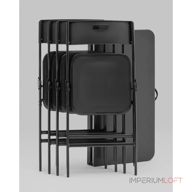 Комплект раскладного стола и стульев Stool Group Кейт YX-ZFP86 black от ImperiumLoft Комплект раскладного стола и стульев Stool Group Кейт YX-ZFP86 black от ImperiumLoft