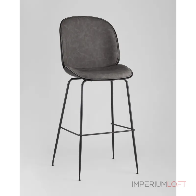 Стул барный Beetle PU со спинкой серый 2 шт Stool Group УТ000038313 от ImperiumLoft Стул барный Beetle PU со спинкой серый 2 шт Stool Group УТ000038313 от ImperiumLoft