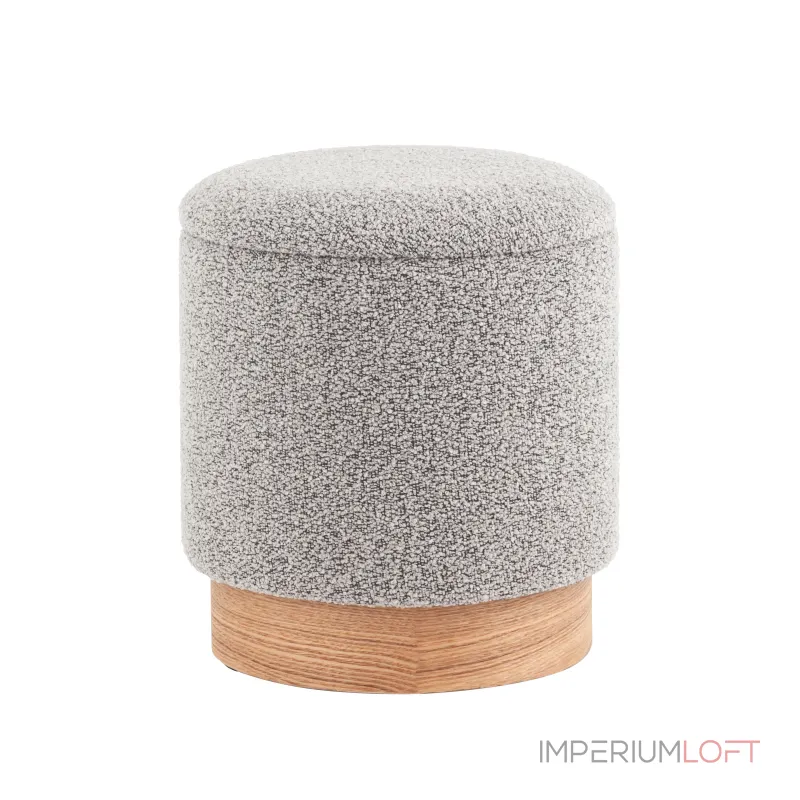 Пуф с ящиком Холли XS букле серый Stool Group УТ000038724 от ImperiumLoft