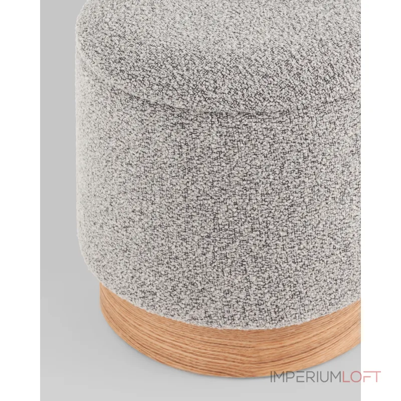 Пуф с ящиком Холли XS букле серый Stool Group УТ000038724 от ImperiumLoft