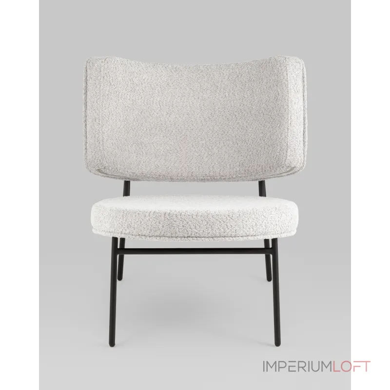 Кресло District Lounge букле светло-серый Stool Group УТ000039112 от ImperiumLoft