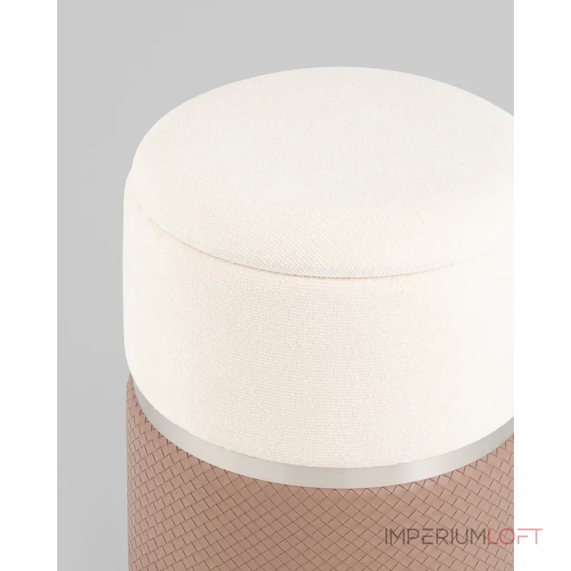 Пуф Кэрри с ящиком серебро шенилл светло-коричневый Stool Group УТ000039381 от ImperiumLoft