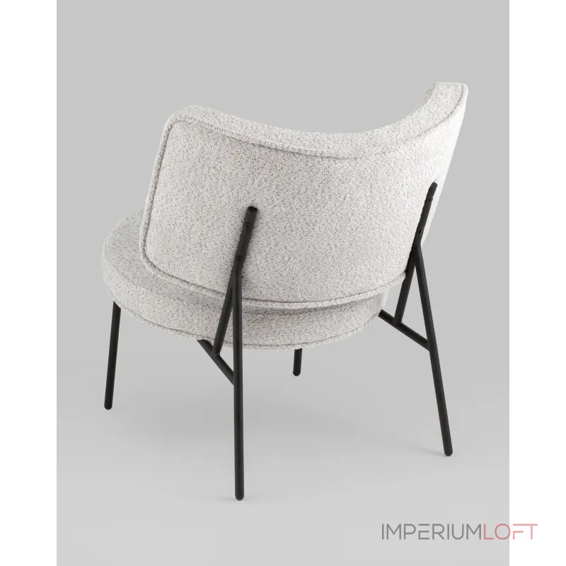 Кресло District Lounge букле светло-серый Stool Group УТ000039112 от ImperiumLoft